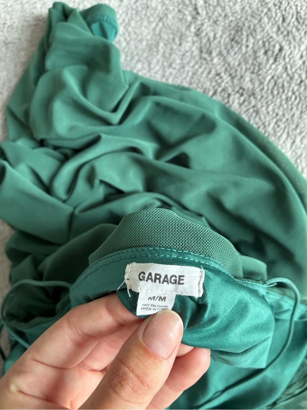 Garage Emerald Green Ruched Mini Dress - Picture 4 of 7